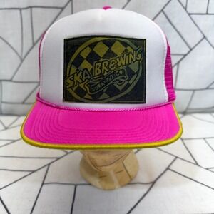 Ska Brewing Trucker Hat OS Pink White Mesh Snapback Recaps Otto Durango CO